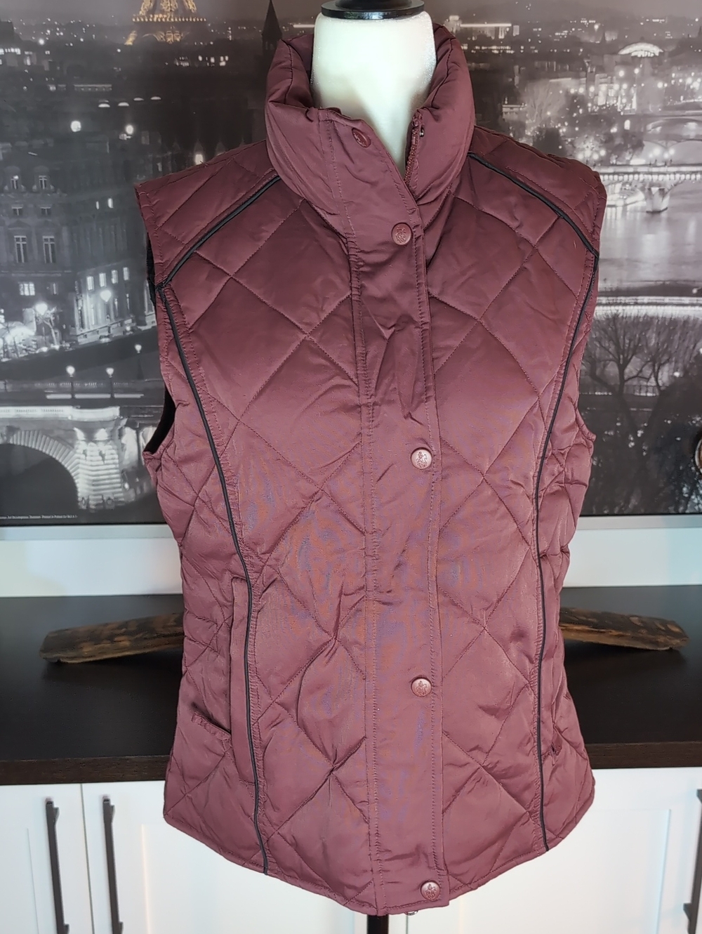 Outback Women's Maybe Quilted Puffer Vest With Stand-up Collar,Size S.